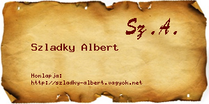 Szladky Albert névjegykártya