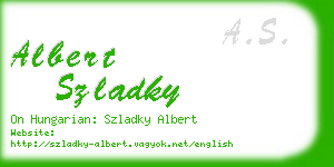 albert szladky business card